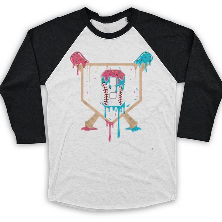 Baseball 8 Year Old Ice Cream Drip 8th Birthday Boys Player Baseball Raglan Shirt Baseball 8 Year Old Ice Cream Drip 8th Birthday Boys Player Baseball Raglan Shirt