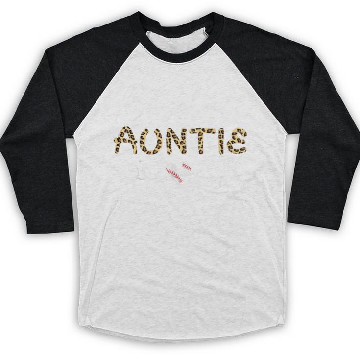 Baseball Auntie Leopard Baseball Heart Baseball Raglan Shirt