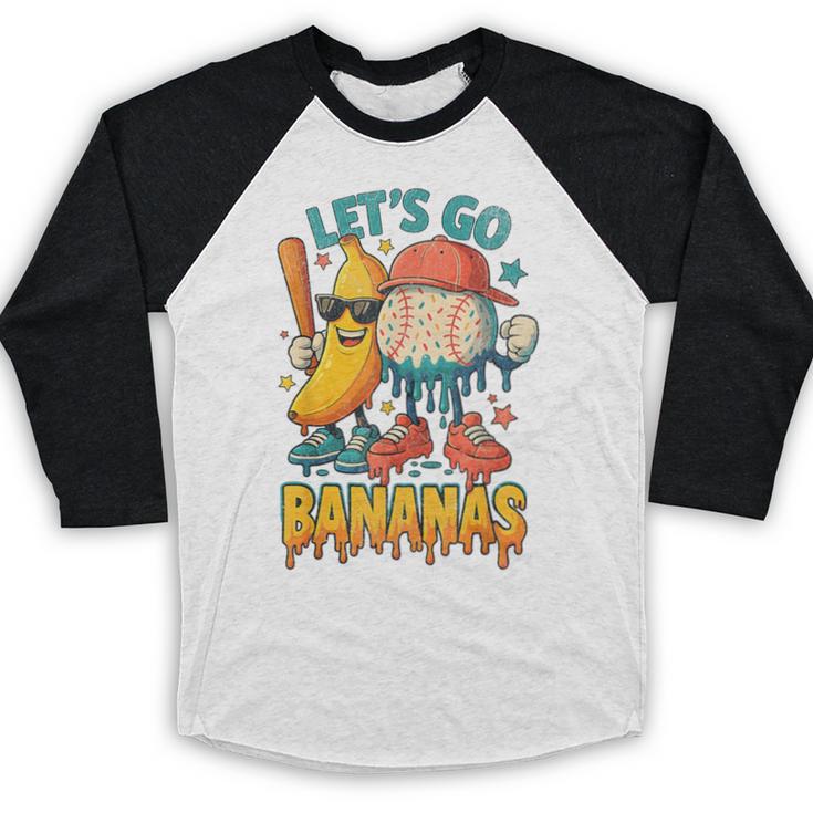 Baseball Banana Sports Drip Art For Kids Baseball Raglan Shirt