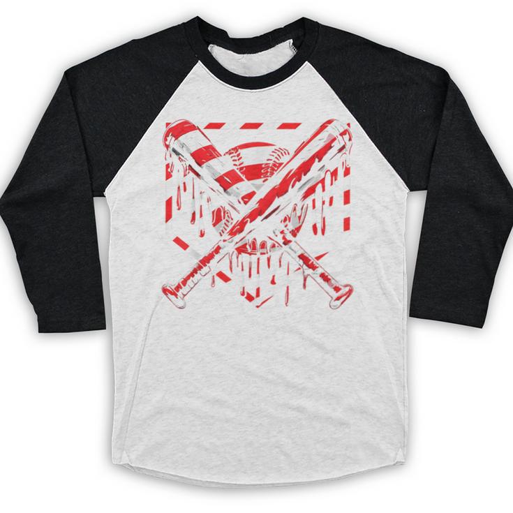 Baseball Candy Cane Christmas Baseball Ice Cream Drip Boys Baseball Raglan Shirt
