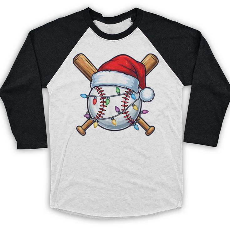 Baseball Christmas Lights Santa Christmas Baseball Player Baseball Raglan Shirt Baseball Christmas Lights Santa Christmas Baseball Player Baseball Raglan Shirt