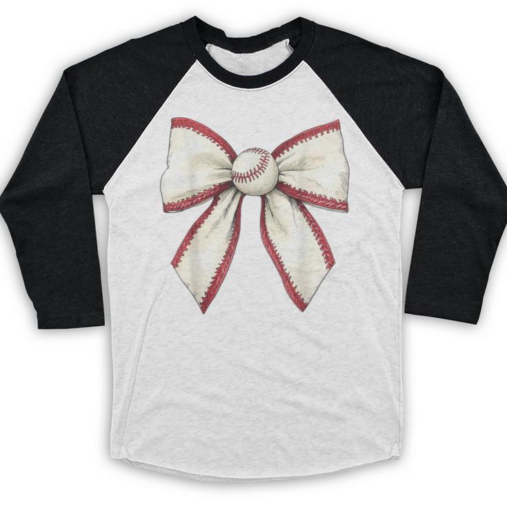 Baseball Coquette Bow Cute Baseball Game Baseball Raglan Shirt