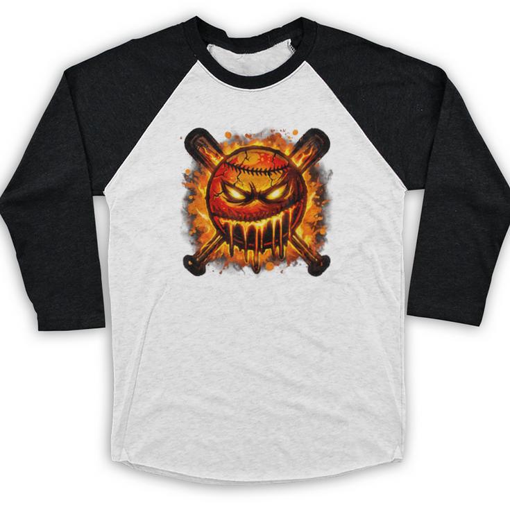 Baseball Drip Angry Lava Slime Ball Graphic Baseball Raglan Shirt