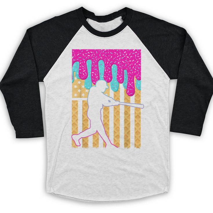Baseball Drip Bat Boys Ice Cream American Flag 4th Of July Baseball Raglan Shirt Baseball Drip Bat Boys Ice Cream American Flag 4th Of July Baseball Raglan Shirt
