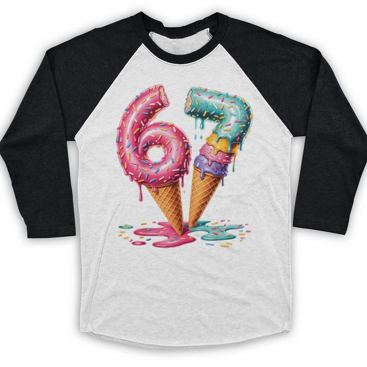 Baseball Drip Ice Cream 67 Baseball Raglan Shirt