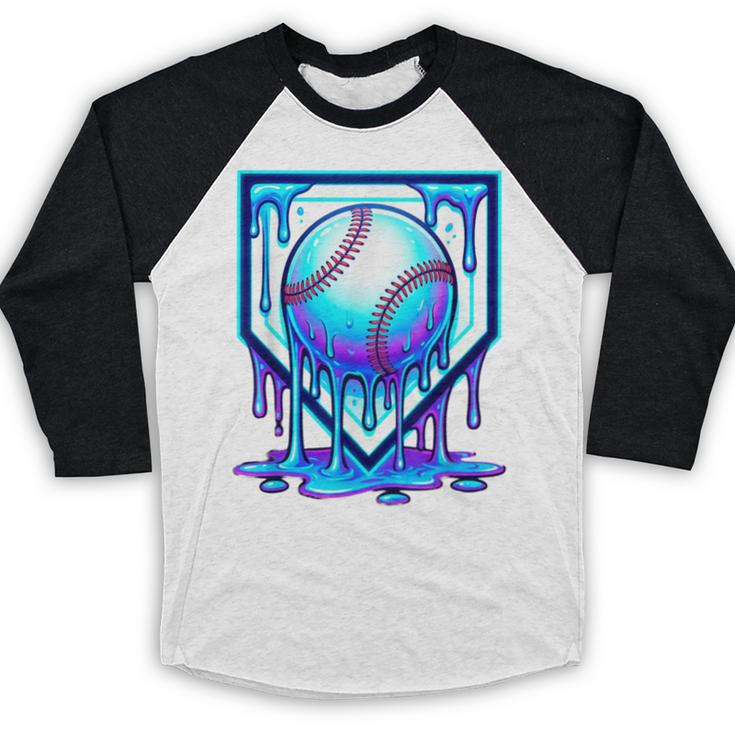 Baseball Drip Ice Cream Blue Glow Melt Ball Graphic Baseball Raglan Shirt Baseball Drip Ice Cream Blue Glow Melt Ball Graphic Baseball Raglan Shirt