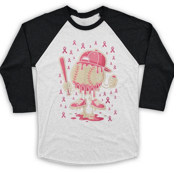Baseball Drip Ice Cream Breast Cancer Awareness Boys & Girls Baseball Raglan Shirt Baseball Drip Ice Cream Breast Cancer Awareness Boys & Girls Baseball Raglan Shirt