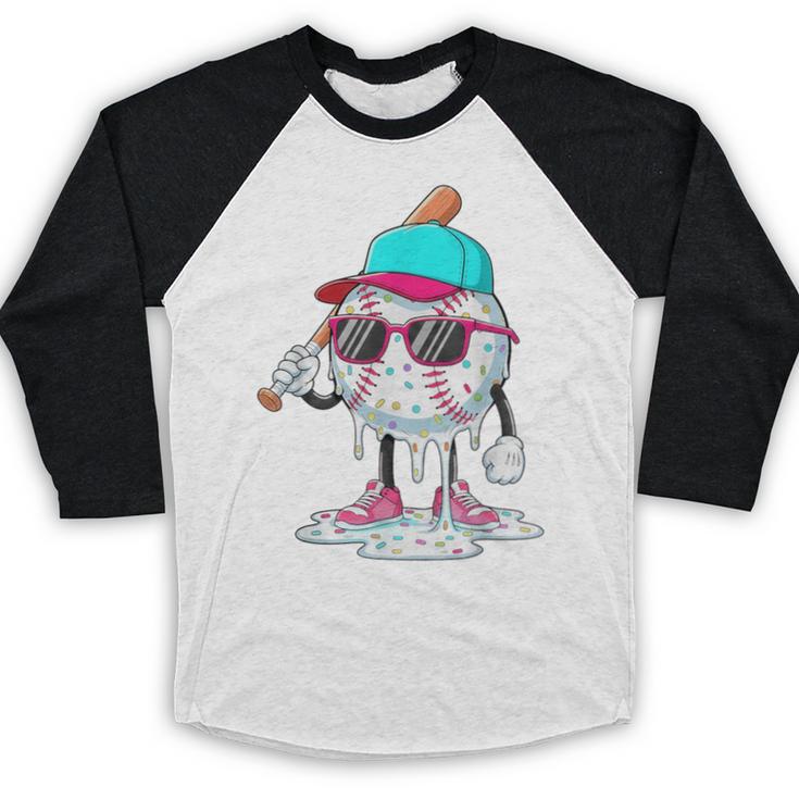 Baseball Drip Ice Cream Lifestyle Sprinkless Boy Kid Baseball Raglan Shirt