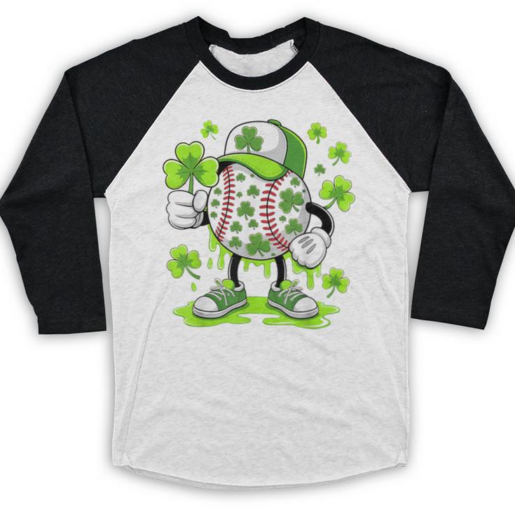 Baseball Drip Ice Cream Shamrock Irish St Patricks Men Baseball Raglan Shirt