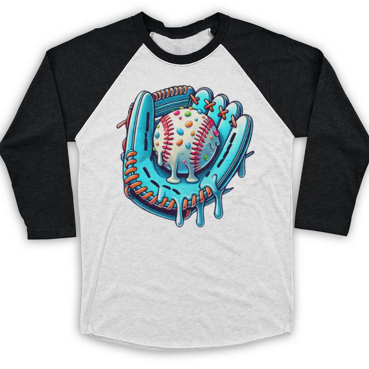 Baseball Drip Ice Cream Sprinkles Baseball Player Premium Tri-Blend Baseball Raglan Shirt