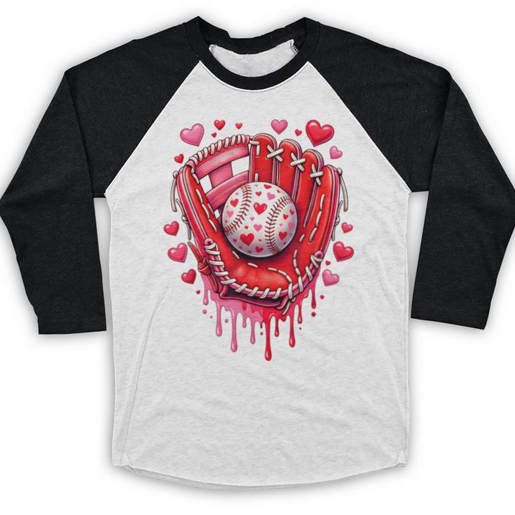 Baseball Drip Ice Cream Sprinkles Valentines Day Baseball Baseball Raglan Shirt