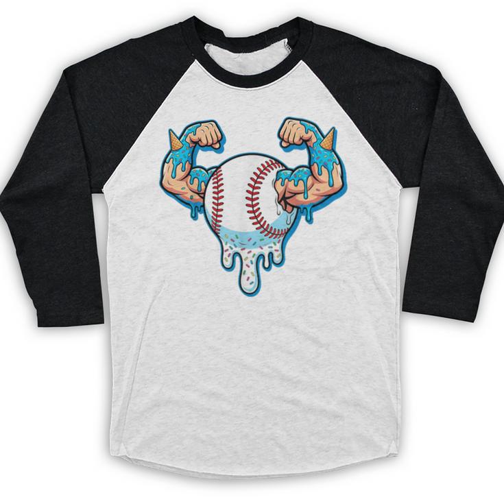 Baseball Drip Ice Cream Strong Character Baseball Raglan Shirt Baseball Drip Ice Cream Strong Character Baseball Raglan Shirt