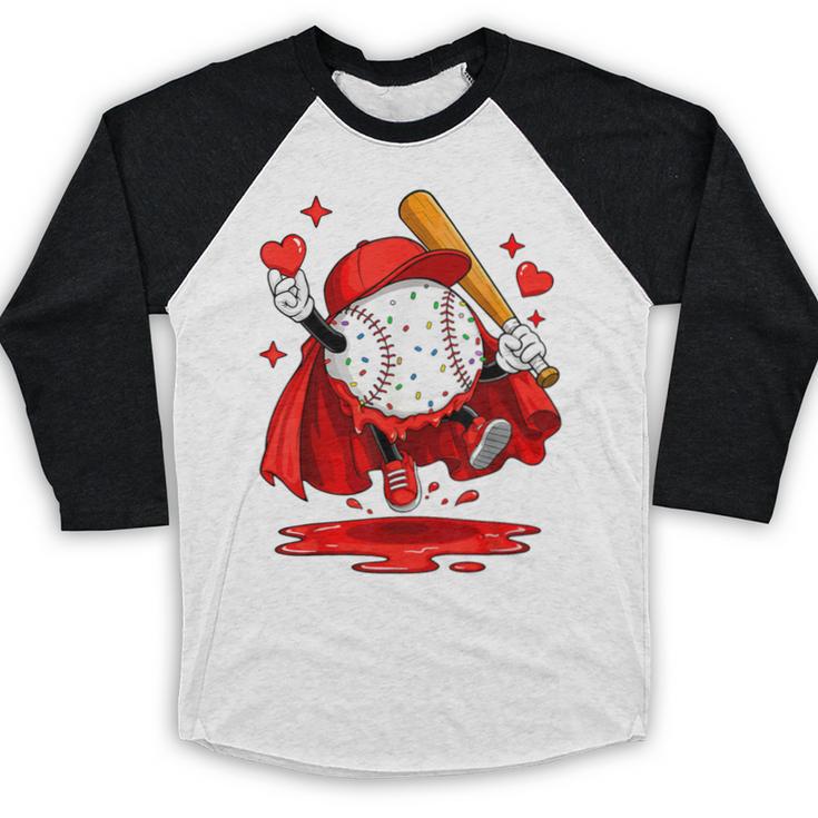 Baseball Drip Icecream Youth Boy Valentine Baseball Raglan Shirt