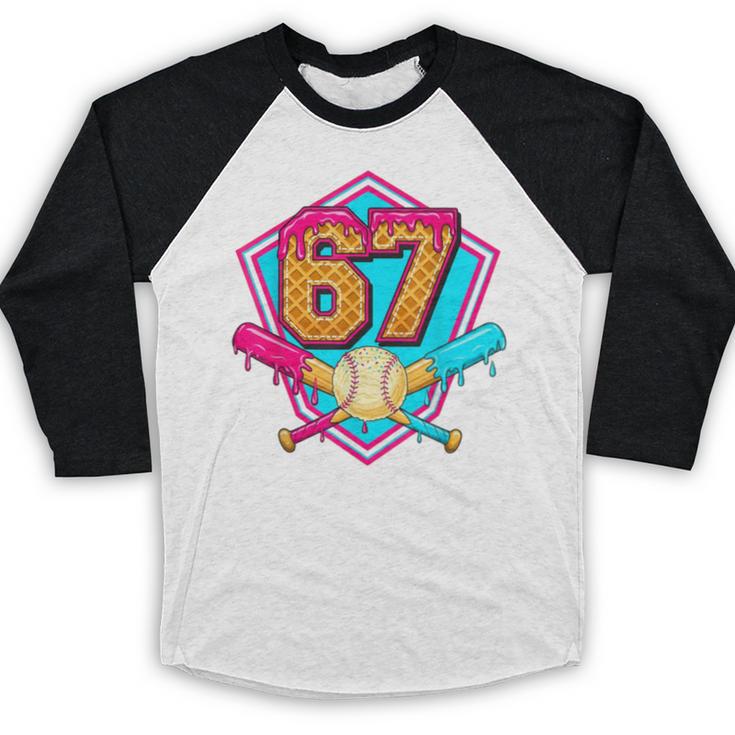 Baseball Drip Jersey Number 67 For Players & 67th Birthday Baseball Raglan Shirt Baseball Drip Jersey Number 67 For Players & 67th Birthday Baseball Raglan Shirt