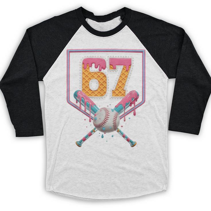 Baseball Drip Number 67 Fun Six Seven 6 7 Meme Baseball Raglan Shirt Baseball Drip Number 67 Fun Six Seven 6 7 Meme Baseball Raglan Shirt