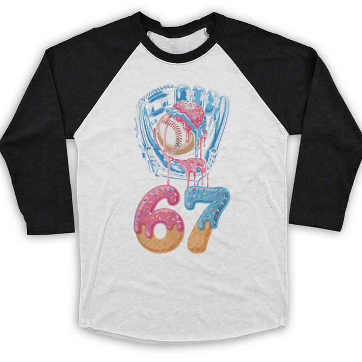 Baseball Drip Number 67 Player 67th Birthday Ice Cream 67 Baseball Raglan Shirt Baseball Drip Number 67 Player 67th Birthday Ice Cream 67 Baseball Raglan Shirt