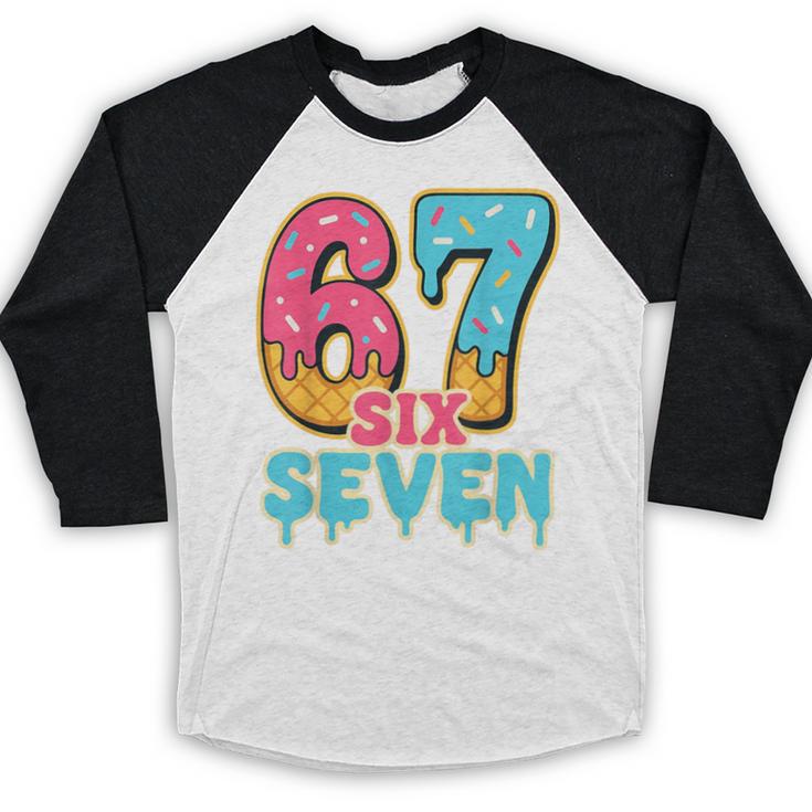 Baseball Drip Number 67 Player Trendy 6 7 Meme Baseball Raglan Shirt