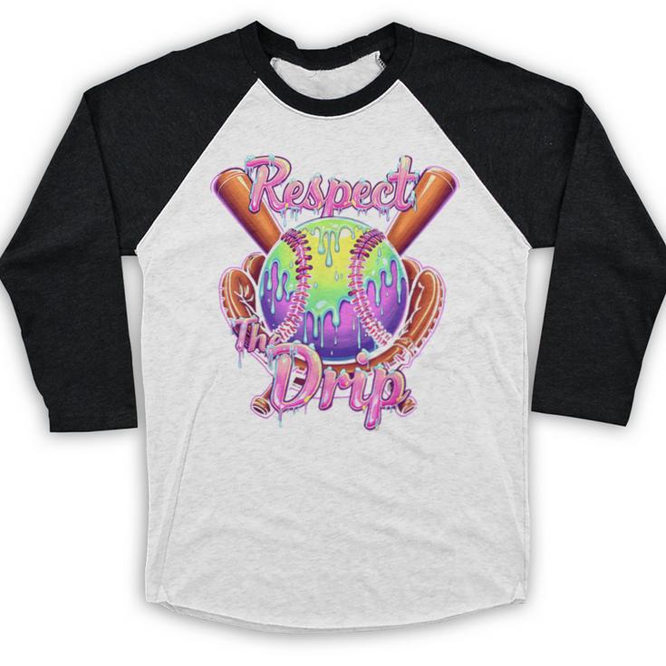 Baseball Drip Respect The Drip Purple Ice Cream Sprinkles Baseball Raglan Shirt