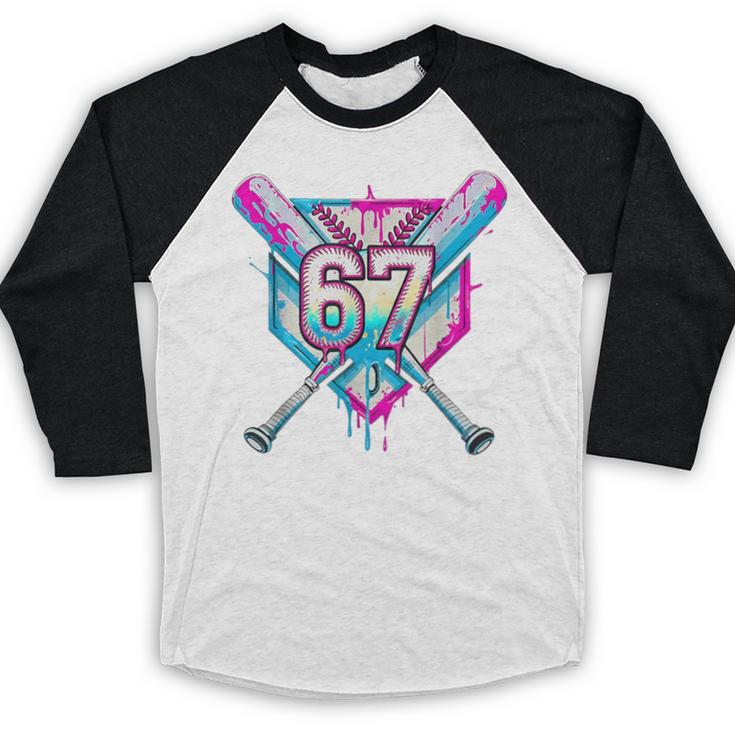Baseball Dripping 67 Home Plate Six Seven Boy Kids Sports Baseball Raglan Shirt Baseball Dripping 67 Home Plate Six Seven Boy Kids Sports Baseball Raglan Shirt