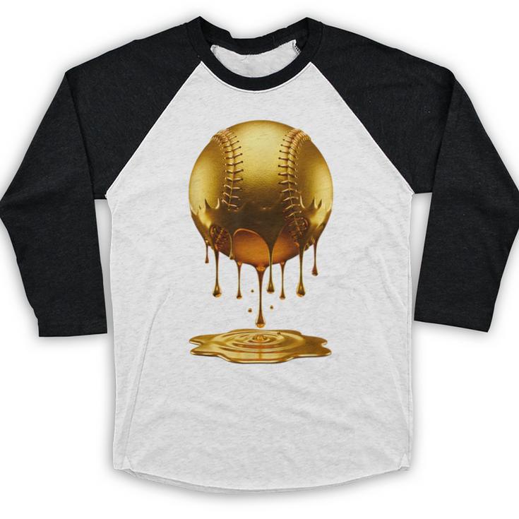 Baseball Dripping Drip Gold Sport Player Coach Baller Baseball Raglan Shirt Baseball Dripping Drip Gold Sport Player Coach Baller Baseball Raglan Shirt