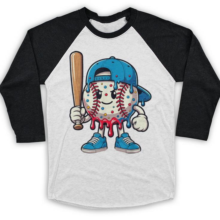 Baseball Drippy Style Apparel For Boys Youth Cool Baseball Baseball Raglan Shirt