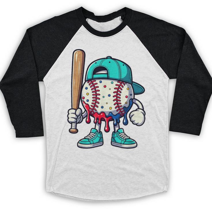 Baseball Drippy Style Apparel For Boys Youth Drip Baseball Baseball Raglan Shirt