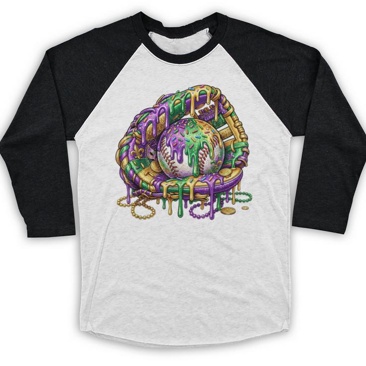 Baseball Glove Ice Cream Mardi Gras Dripping Boys Youth Kids Baseball Raglan Shirt Baseball Glove Ice Cream Mardi Gras Dripping Boys Youth Kids Baseball Raglan Shirt