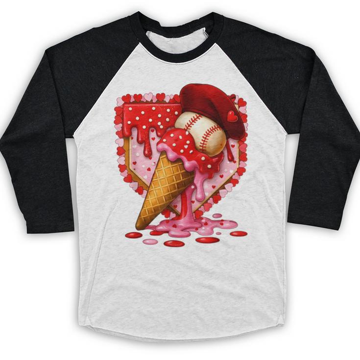 Baseball Heart Valentine Baseball Ice Cream Drip Boys Girls Baseball Raglan Shirt Baseball Heart Valentine Baseball Ice Cream Drip Boys Girls Baseball Raglan Shirt