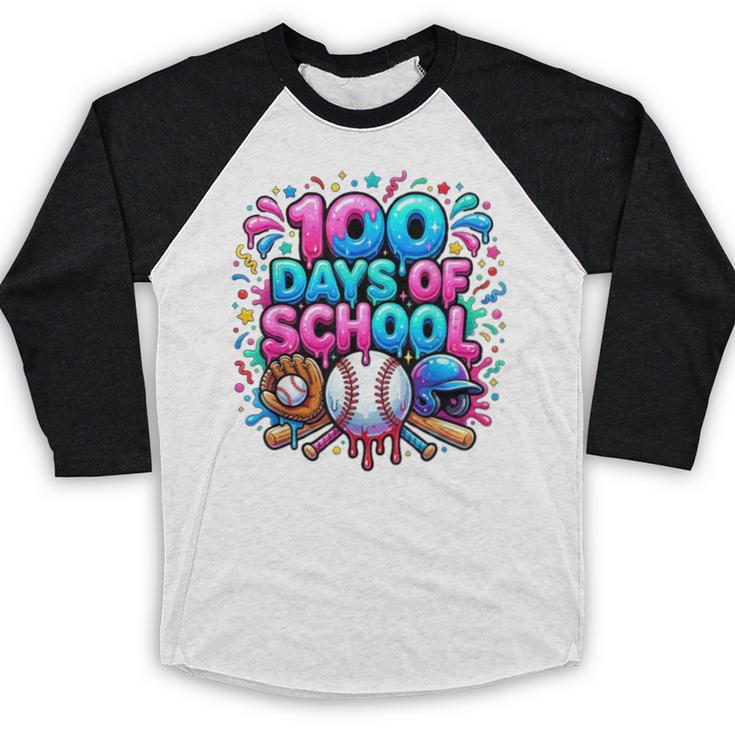 Baseball Ice Cream Drip 100 Days Of School Student Teacher Baseball Raglan Shirt Baseball Ice Cream Drip 100 Days Of School Student Teacher Baseball Raglan Shirt