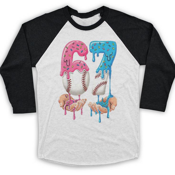 Baseball Ice Cream Drip 67 Hands Six Seven Boys Baseball Raglan Shirt Baseball Ice Cream Drip 67 Hands Six Seven Boys Baseball Raglan Shirt