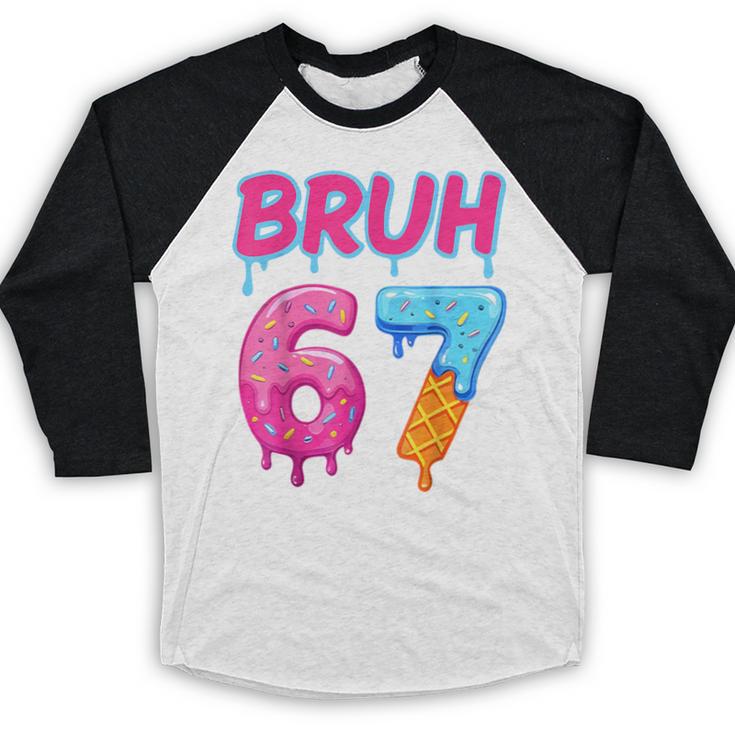 Baseball Ice Cream Drip Number 67 Player Or 67th Birthday Baseball Raglan Shirt Baseball Ice Cream Drip Number 67 Player Or 67th Birthday Baseball Raglan Shirt