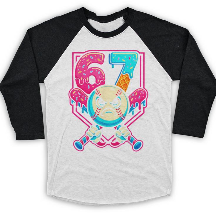 Baseball Ice Cream Drip Number 67 Six Seven Meme 67 Baseball Raglan Shirt Baseball Ice Cream Drip Number 67 Six Seven Meme 67 Baseball Raglan Shirt