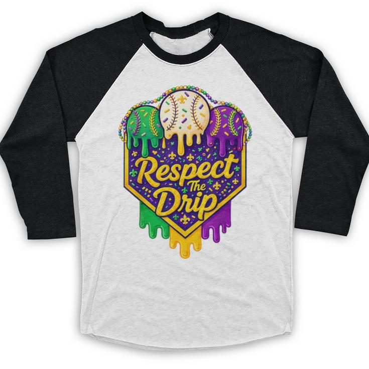 Baseball Ice Cream Respect The Drip Mardi Gras Carnival Boys Baseball Raglan Shirt Baseball Ice Cream Respect The Drip Mardi Gras Carnival Boys Baseball Raglan Shirt