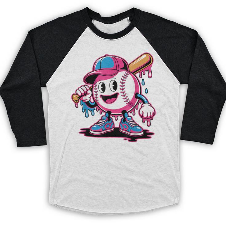 Baseball Ice Cream Shirt Cool Baseball Drip For Boys Baseball Raglan Shirt