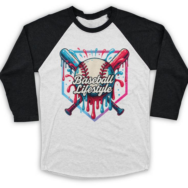 Baseball Lifestyle Shirt Youth Baseball Drip Icecream Boys Baseball Raglan Shirt