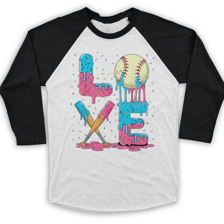 Baseball Love Drip Ice Cream Colorful Baseball Baseball Raglan Shirt