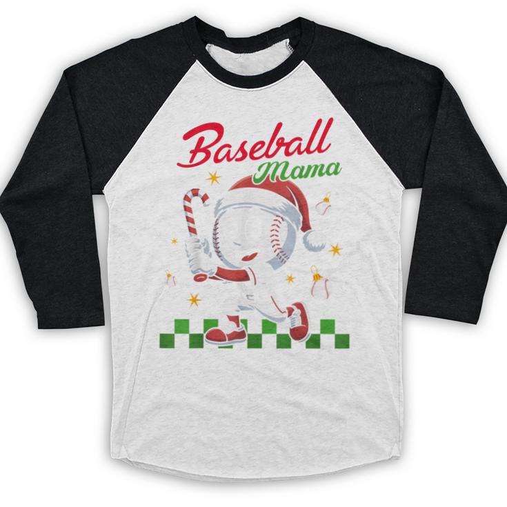 Baseball Mama Christmas Santa Hat Xmas Softball Mom Baseball Raglan Shirt