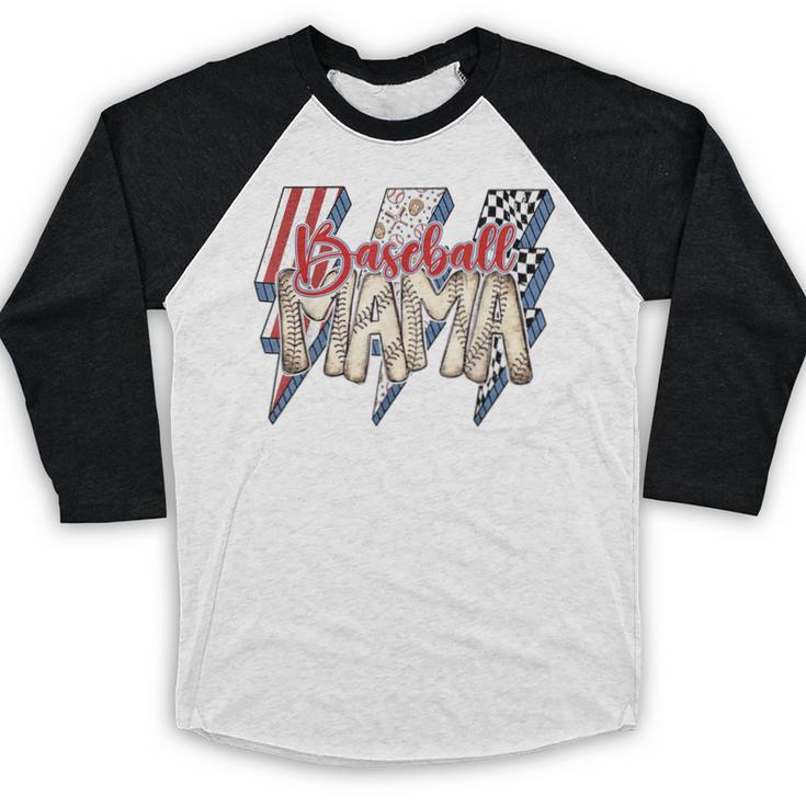 Baseball Mama Lightning Bolt Checkered Varsity Mother's Day Baseball Raglan Shirt Baseball Mama Lightning Bolt Checkered Varsity Mother's Day Baseball Raglan Shirt