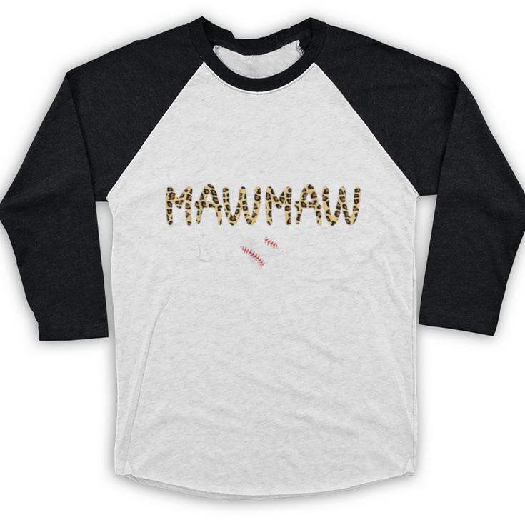 Baseball Mawmaw Leopard Baseball Heart Baseball Raglan Shirt
