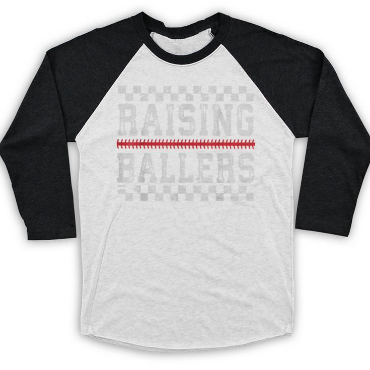 Baseball Player Raising Ballers Game Day Respect The Drip Baseball Raglan Shirt