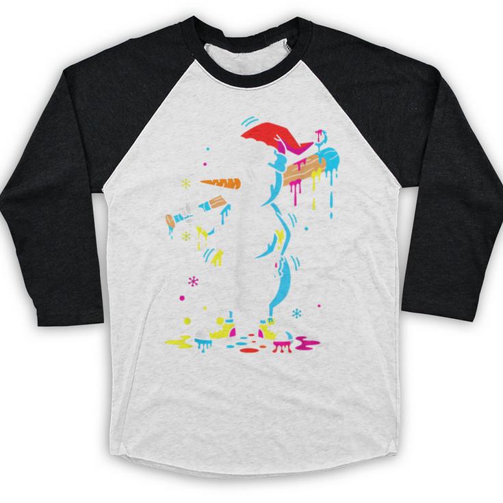 Baseball Snowman Drip Cool Christmas Men Boys Girls Baseball Raglan Shirt