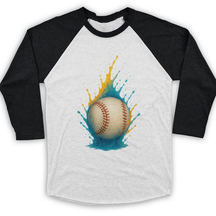 Baseball Splash Team Player For Kids Men Women Baseball Raglan Shirt