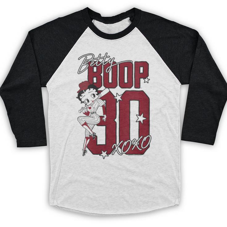 Betty Boop Baseball Logo Jersey With Stars Cute Cartoon Baseball Raglan Shirt Betty Boop Baseball Logo Jersey With Stars Cute Cartoon Baseball Raglan Shirt