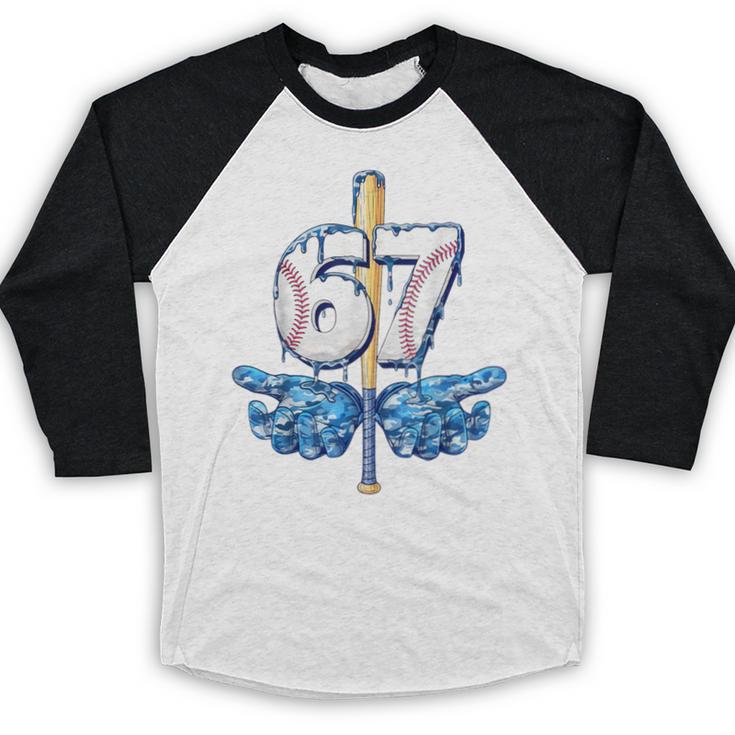 Blue Camo Baseball 67 Six Seven Camo Ice Cream Drip Boy Teen Baseball Raglan Shirt Blue Camo Baseball 67 Six Seven Camo Ice Cream Drip Boy Teen Baseball Raglan Shirt