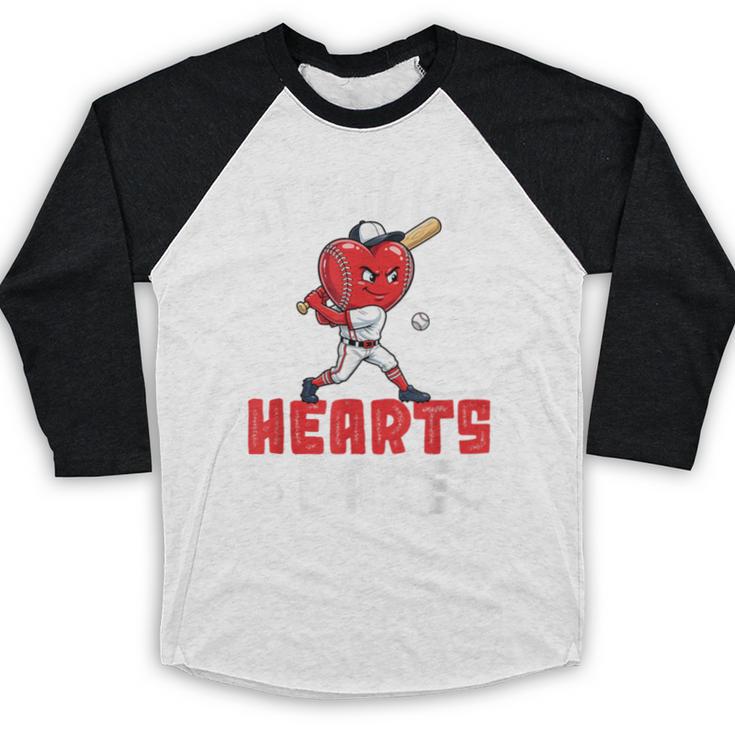 Boys Baseball Valentines Shirt Sterling Hearts Baseball Baseball Raglan Shirt