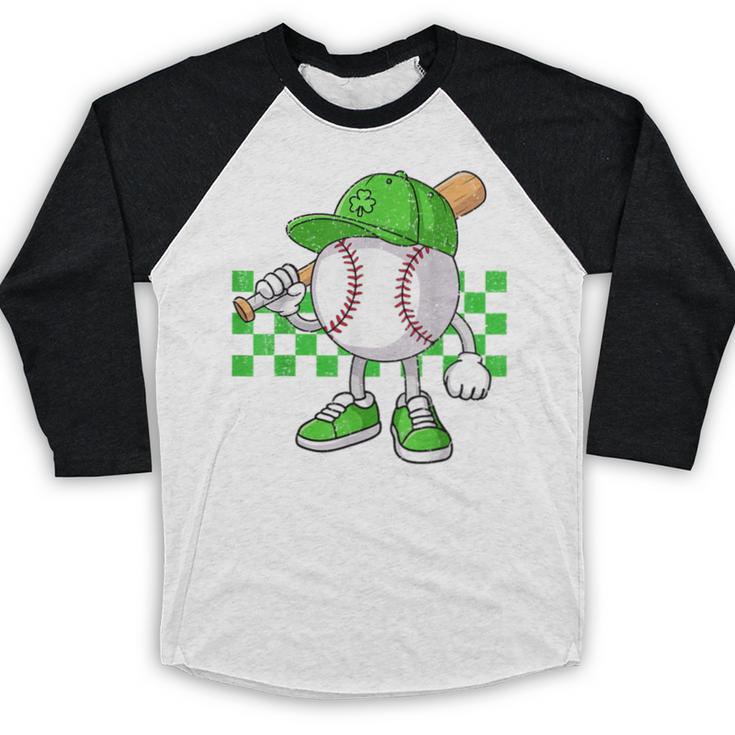 Boys St Patricks Day Baseball Player Pitcher Coach Kids Baseball Raglan Shirt Boys St Patricks Day Baseball Player Pitcher Coach Kids Baseball Raglan Shirt