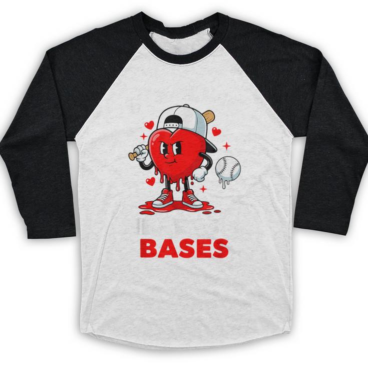 Boys Valentines Baseball Drip Icecream Stealing Hearts Kids Baseball Raglan Shirt
