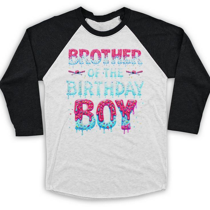 Brother Of The Birthday Boy Ice Cream Baseball Family Party Baseball Raglan Shirt