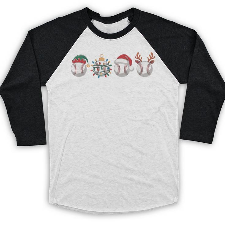 Christmas Baseball Player X-Mas Balls Baseball Raglan Shirt