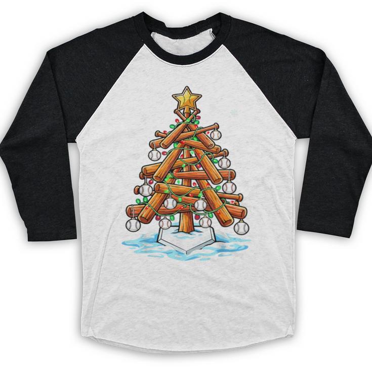 Christmas Baseball Tree Lights Xmas Baseball Raglan Shirt Christmas Baseball Tree Lights Xmas Baseball Raglan Shirt
